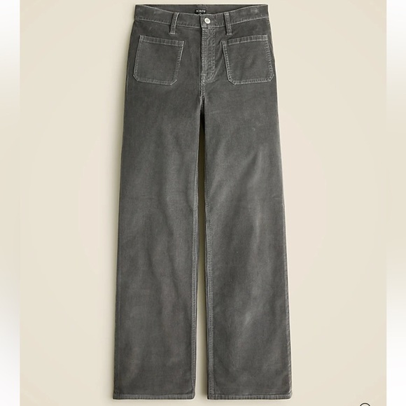 NWT JCREW Sailor slim-wide pant in stretch corduroy Size T30 Color Coal Grey - Picture 3 of 8